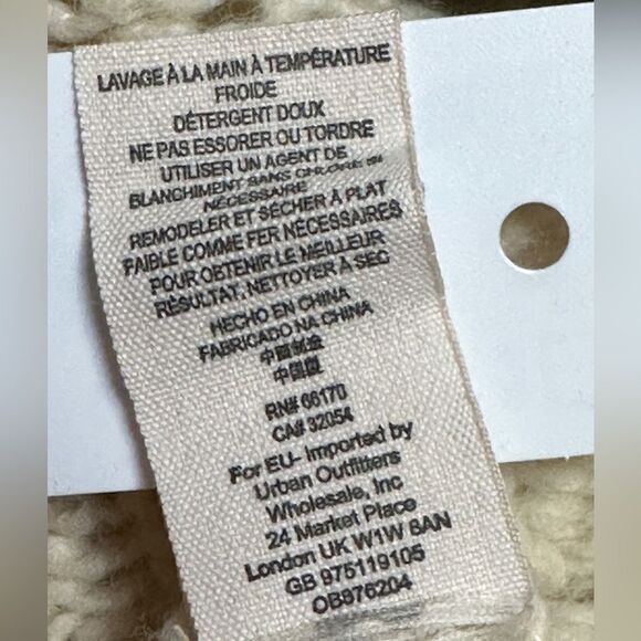 Free People Crashing Waves Pullover Chunky Knit Boho Sweater Ivory Wool Blend - Picture 6 of 8